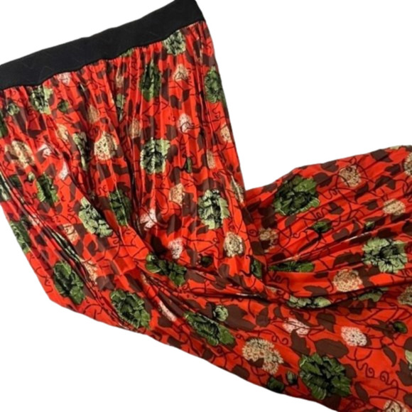 𝅺NWT  LuLaRoe Jill Red Floral Pleated Skirt Size M - Picture 1 of 7